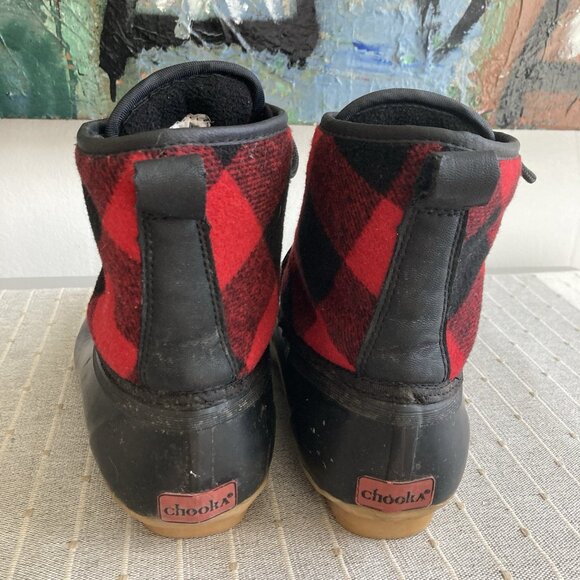 Chooka Duck Boots Buffalo Plaid Mud Outdoors Fall Size 10 - Picture 10 of 10